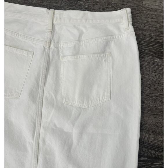 NWT Madewell The Rilee Denim Midi Skirt In Tile White Size 33 - Picture 8 of 8